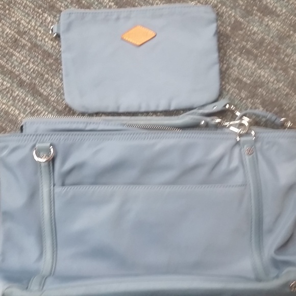 MZ Wallace Blue Leather Purse w/ Matching Clutch - Picture 1 of 5